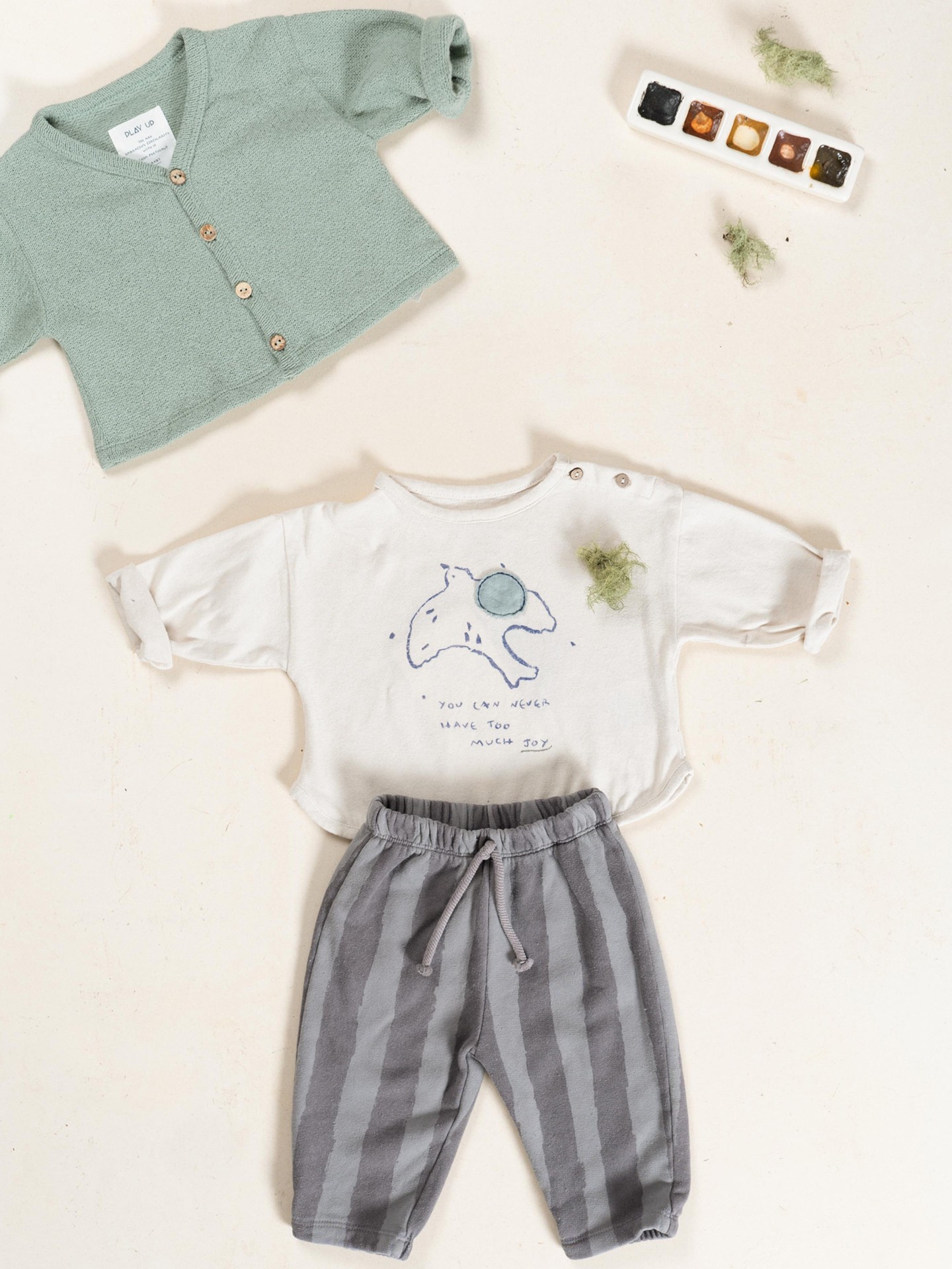 Jersey trousers in blend of organic cotton and cotton