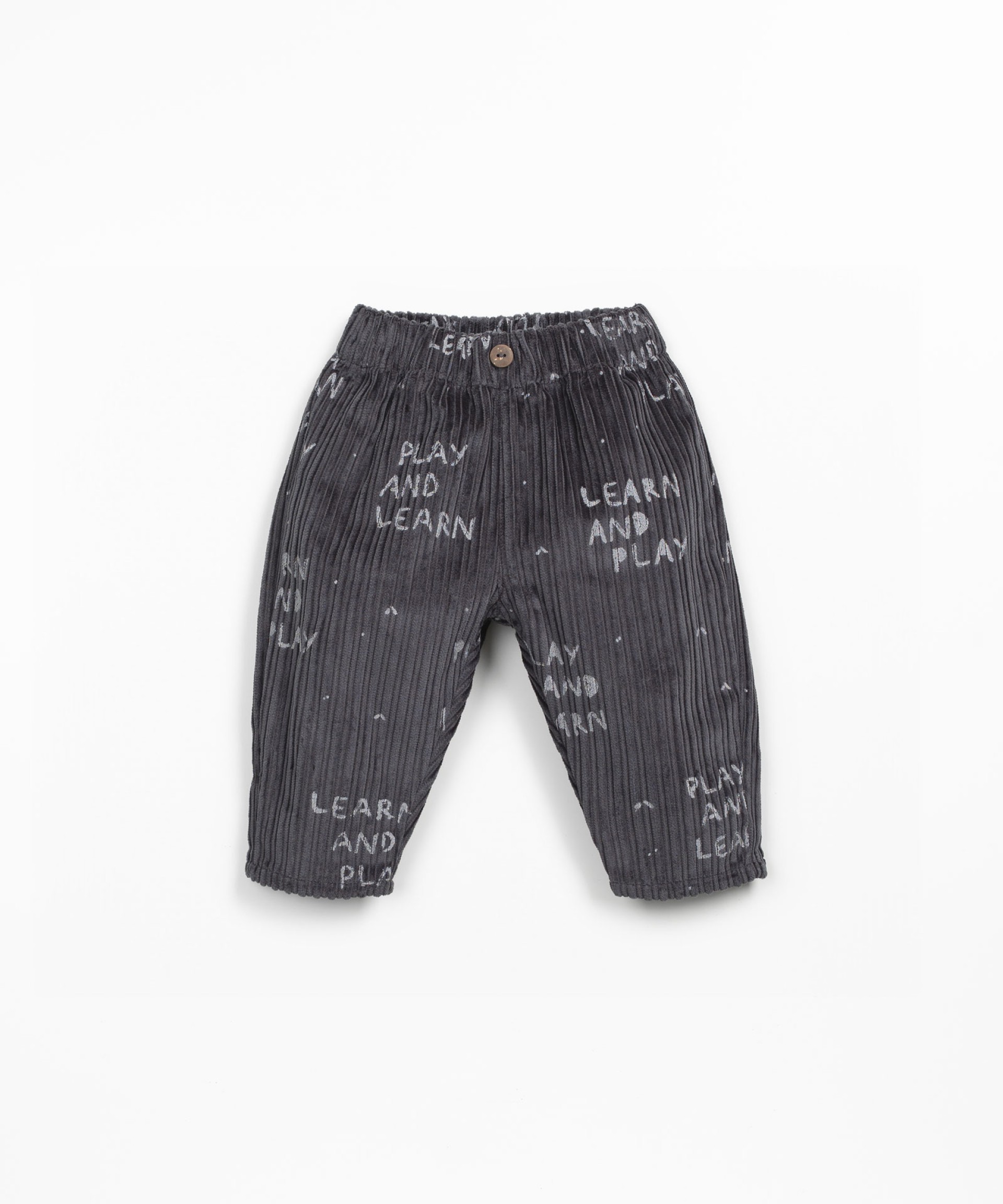 Pantalones de pana con botn decorativo de coco