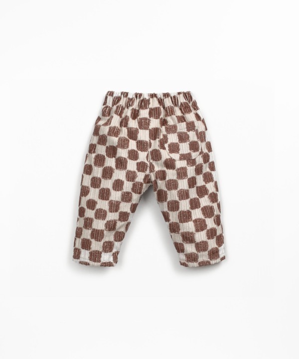 Corduroy trousers with print