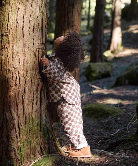 Pantalon en velours c�tel� avec imprim�