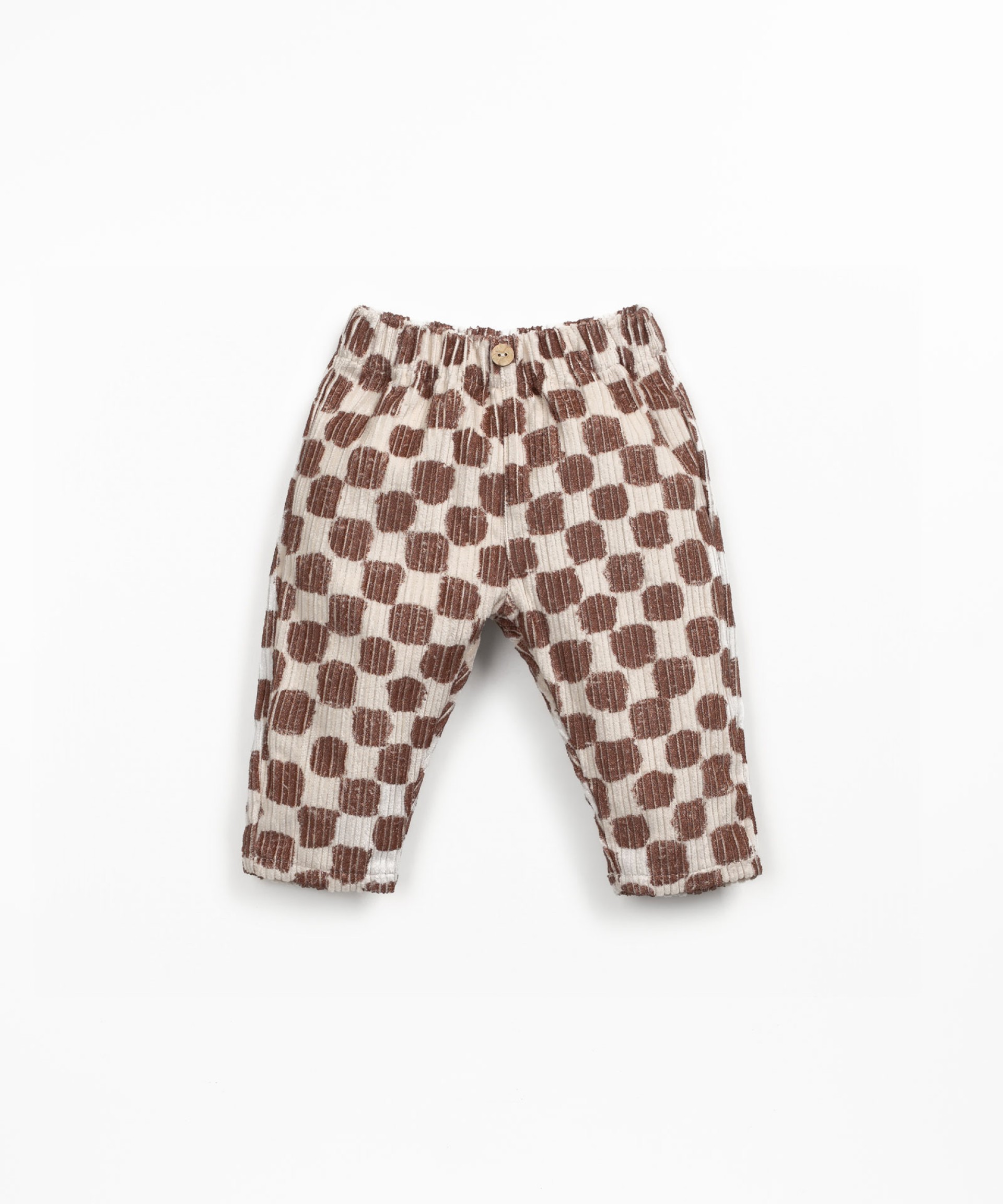 Pantalones de pana con botn decorativo de coco