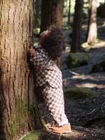 Corduroy trousers with print