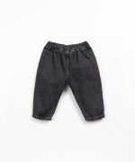 Denim trousers with elastic waist