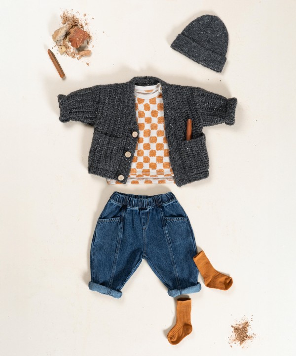 Cotton denim trousers