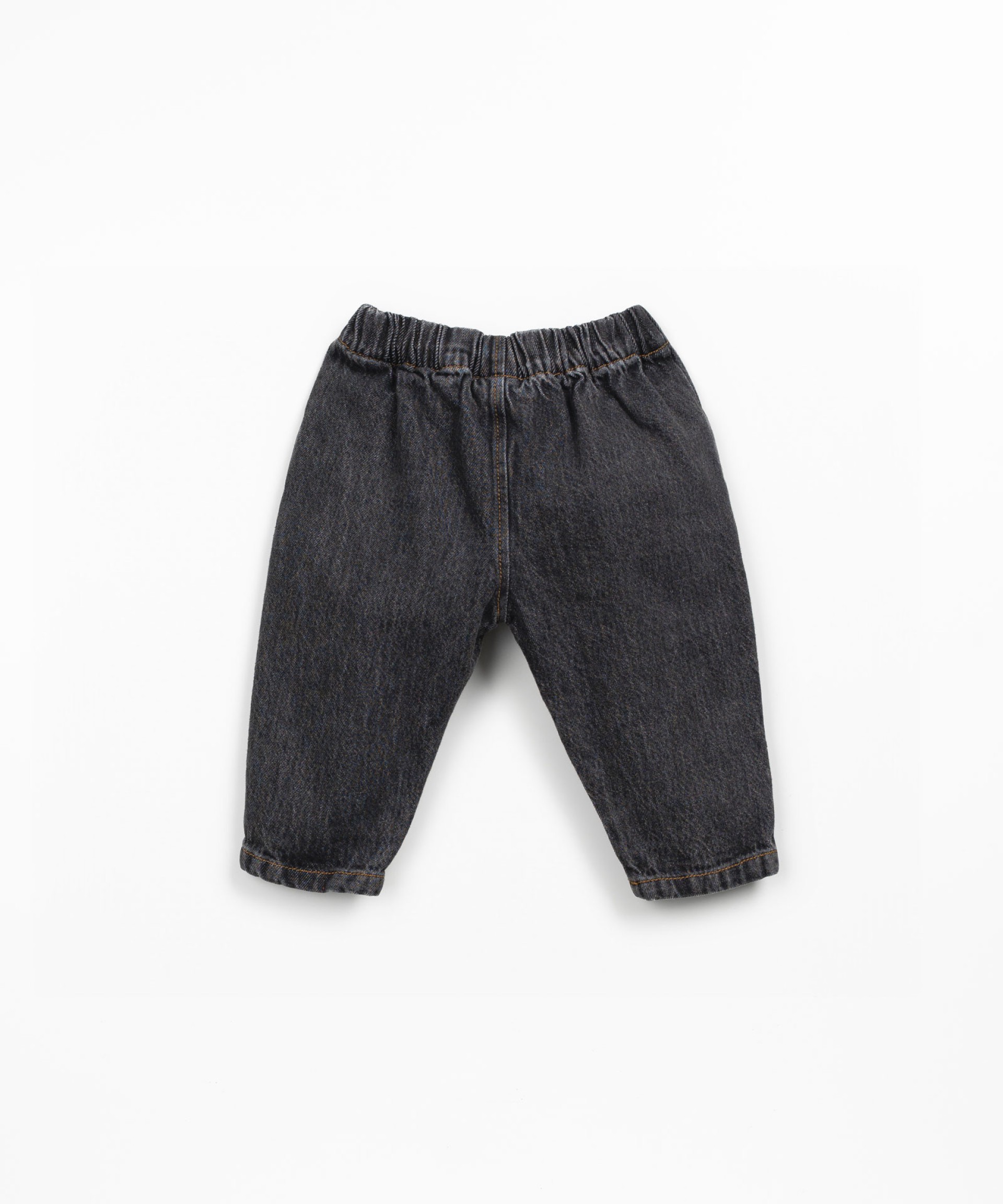 Denim trousers with elastic waist