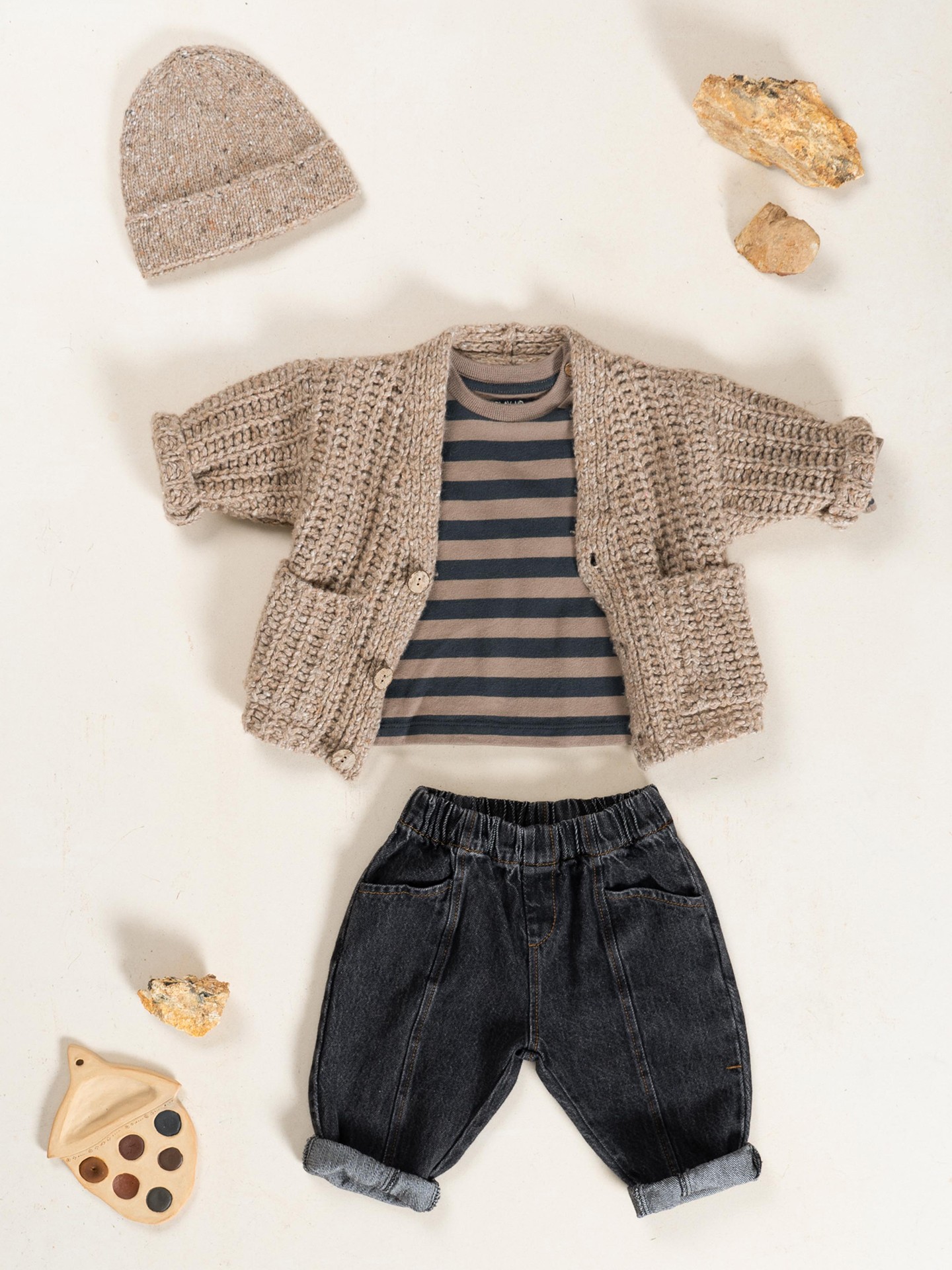 Calça de ganga em algodão