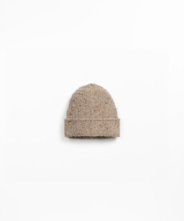 Knitted beanie in recycled wool blend, wool and viscose