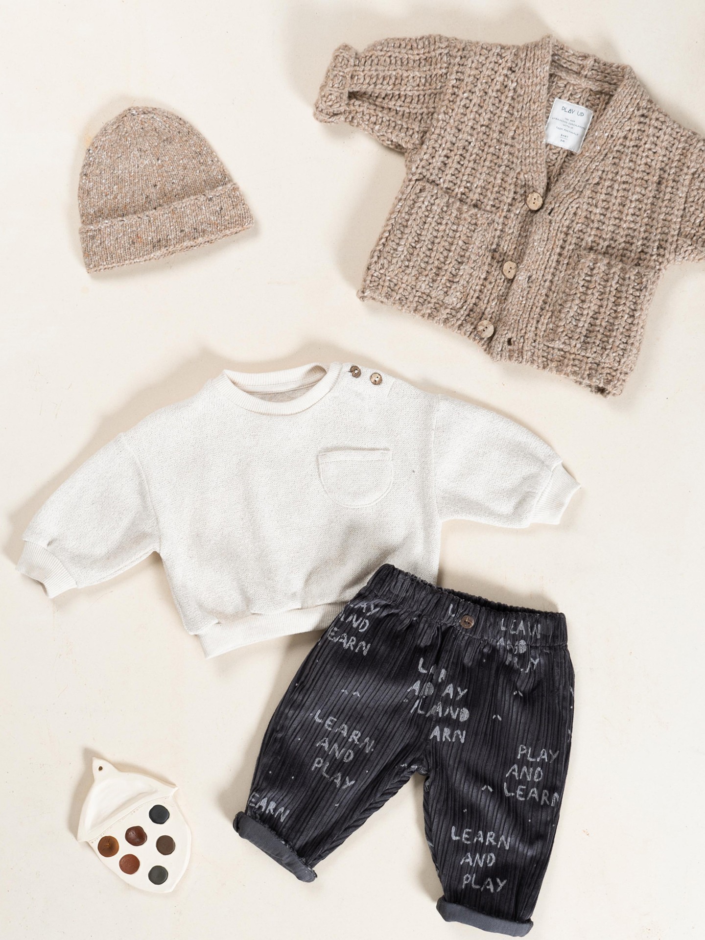 Gorro tricot com mistura de lã reciclada, lã e viscose