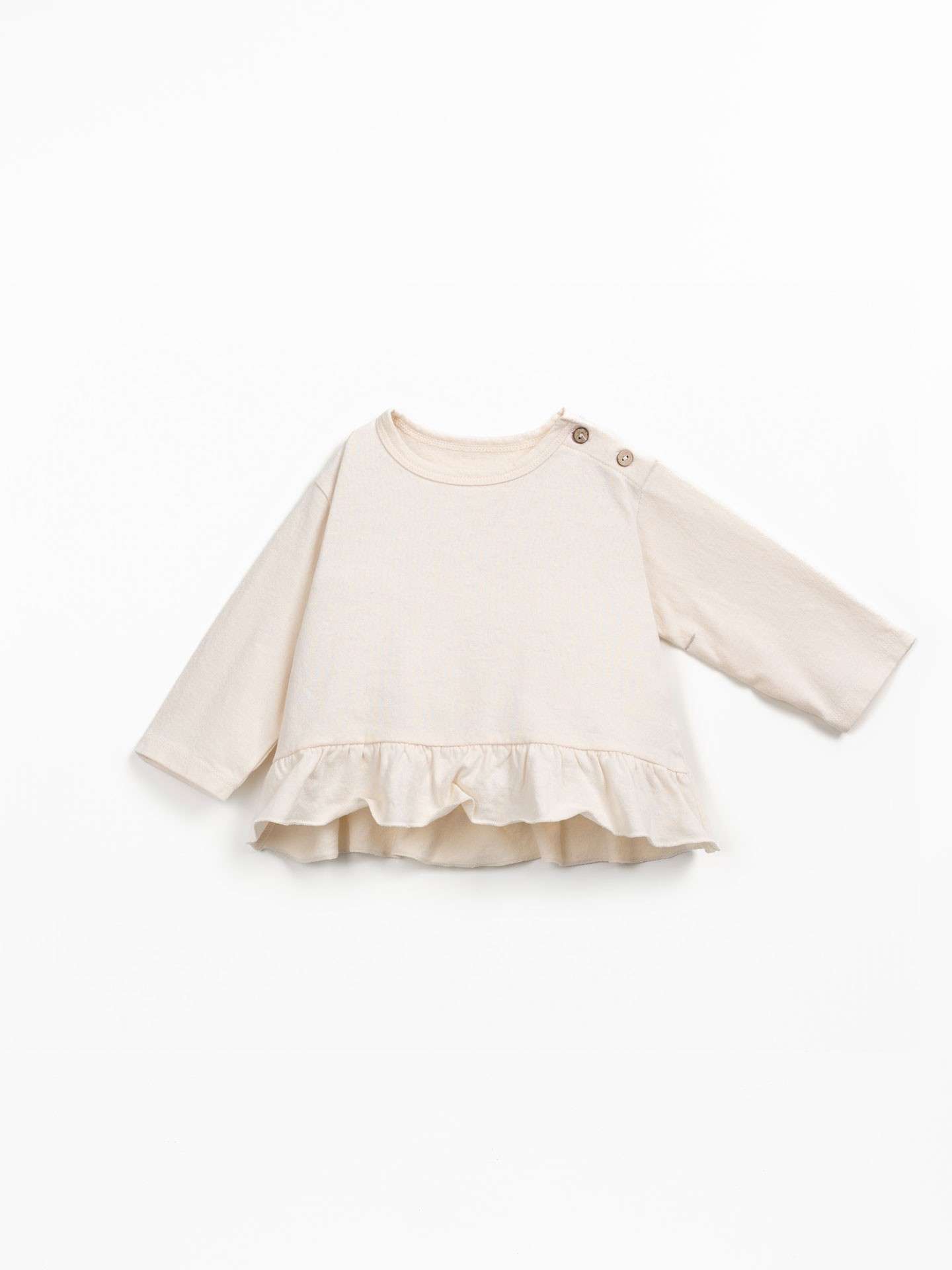 Jersey t-shirt with ruffle trim