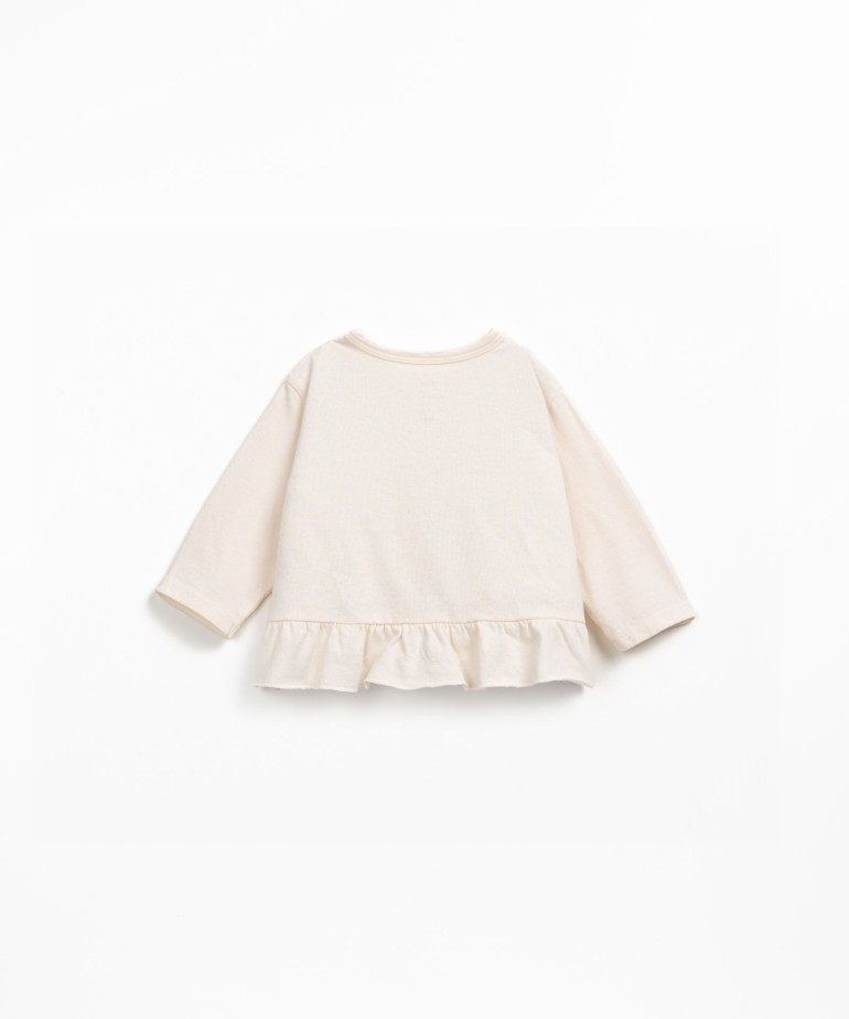 Jersey t-shirt with ruffle trim