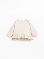 Jersey t-shirt with ruffle trim