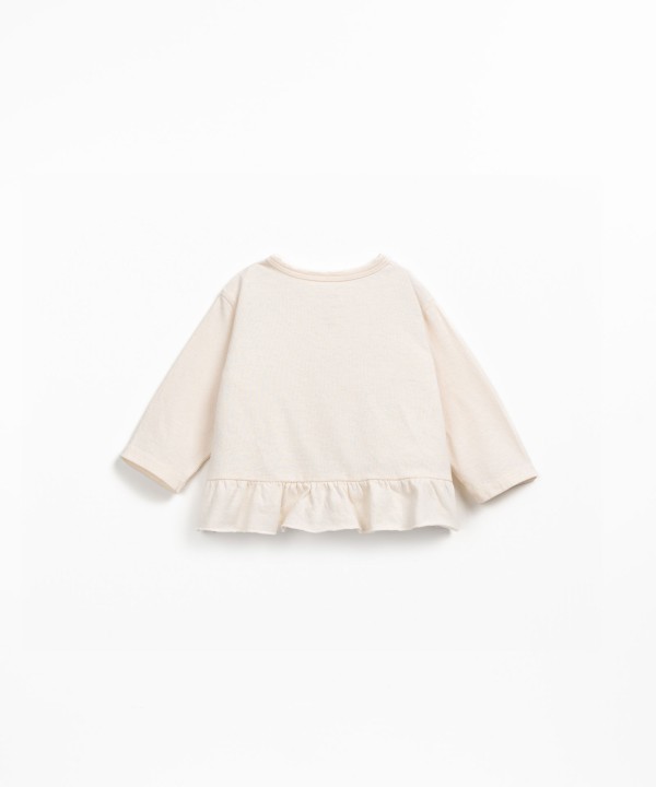 Jersey t-shirt with ruffle trim