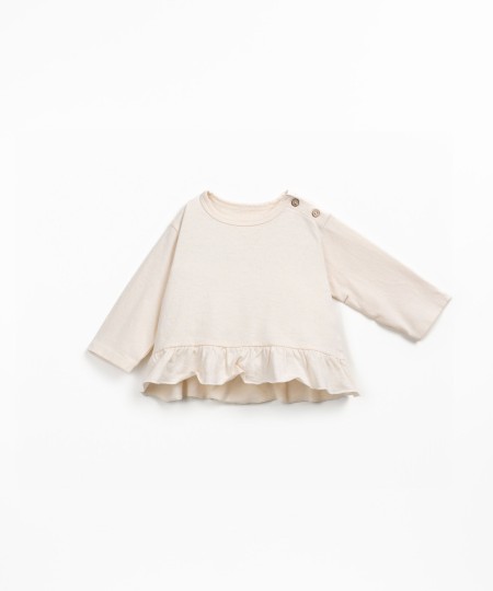 T-shirt di maglina con inserto con volant