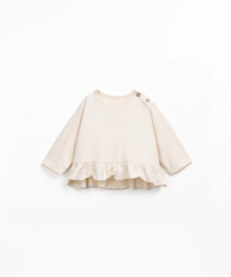 Jersey t-shirt with ruffle trim