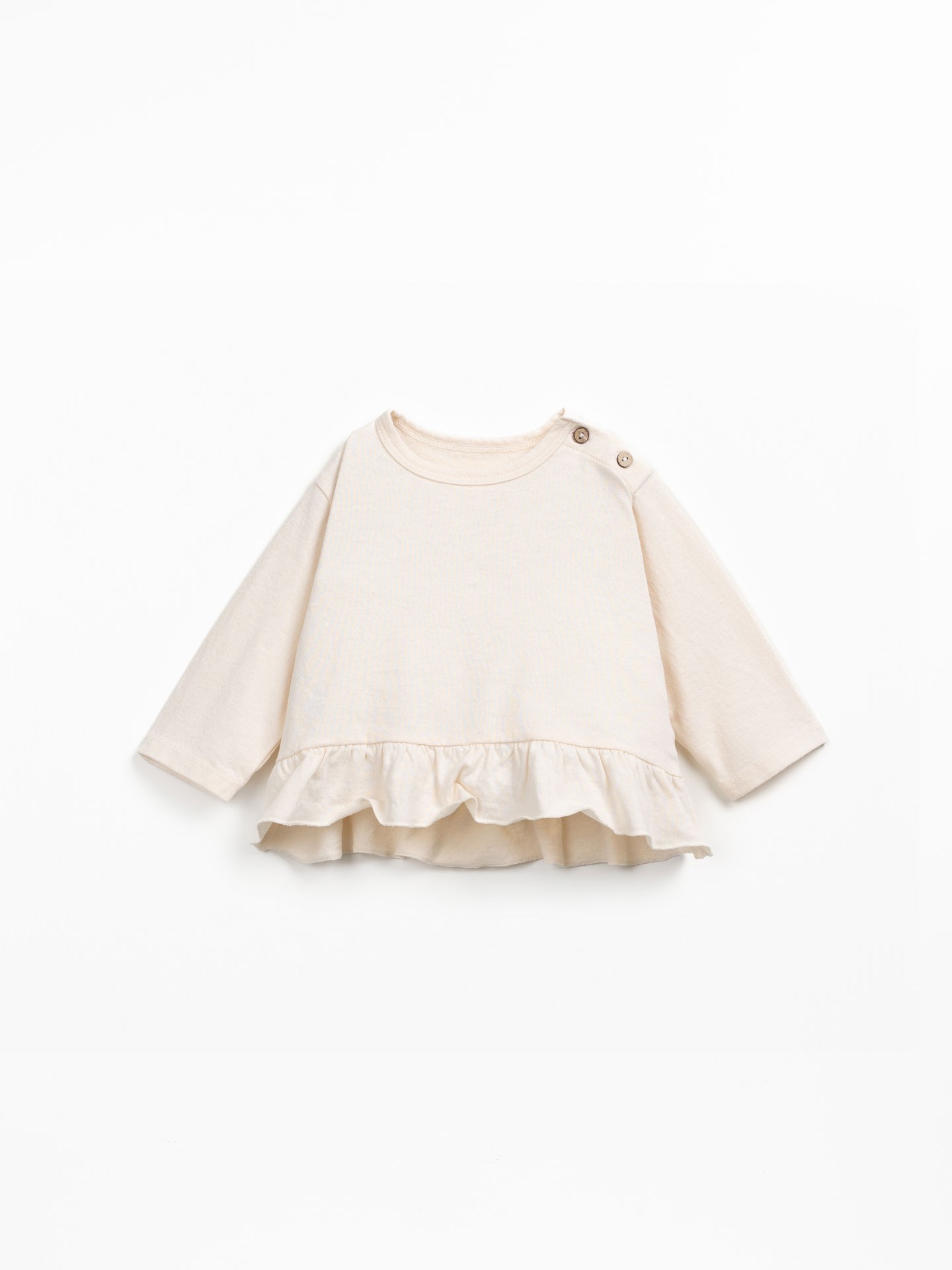 Jersey t-shirt with ruffle trim
