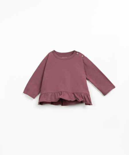 T-shirt de malha com encaixe de folho