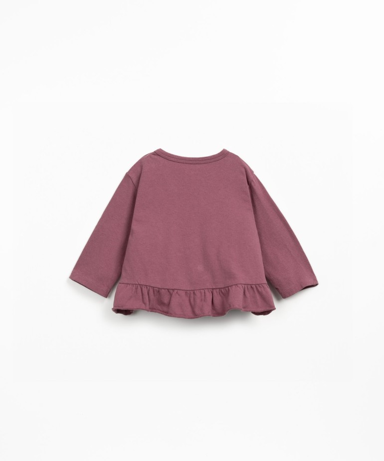 Jersey t-shirt with ruffle insert