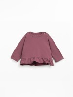 Jersey t-shirt with ruffle insert