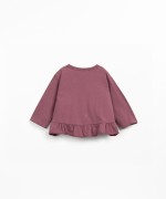 Jersey t-shirt with open shoulder