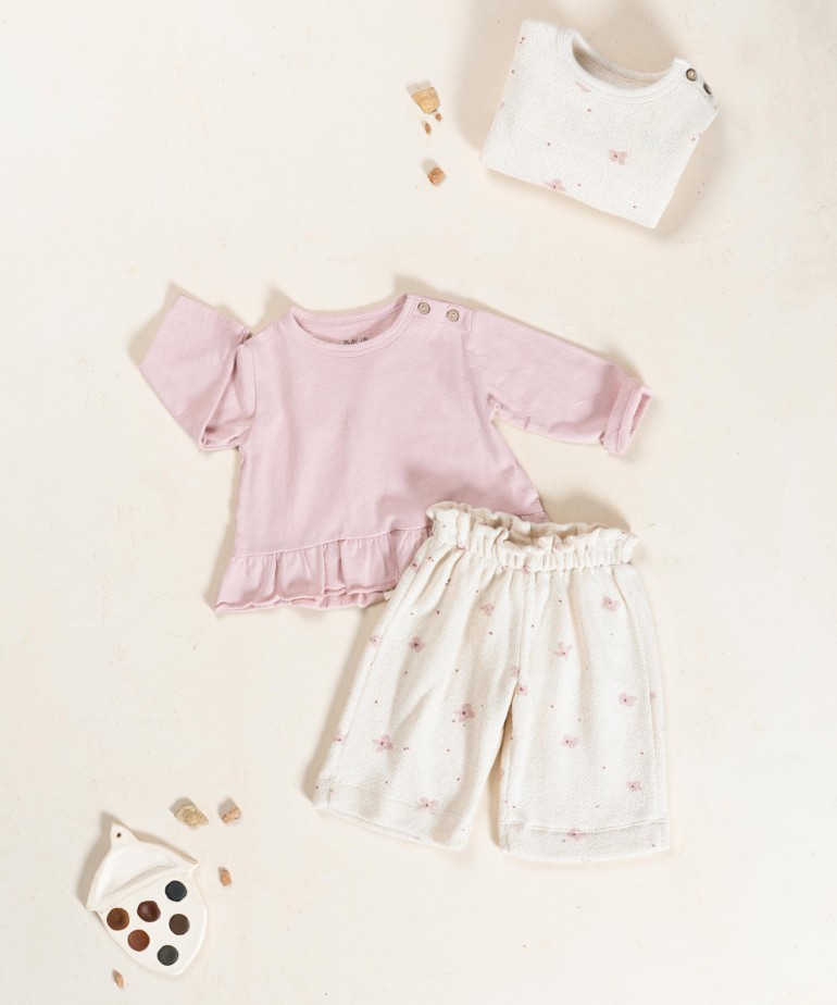 Jersey t-shirt with frill insert