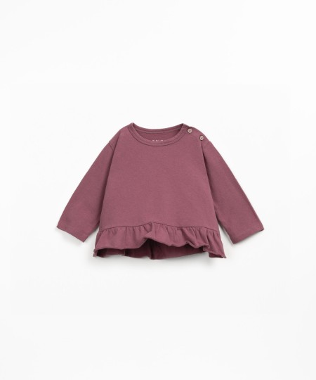 Jersey t-shirt with ruffle insert