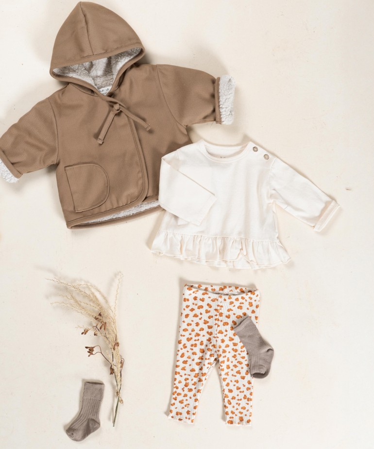 Jersey t-shirt with ruffle trim