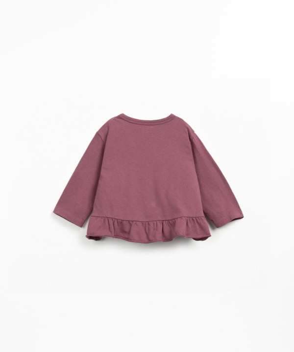 Jersey t-shirt with ruffle insert