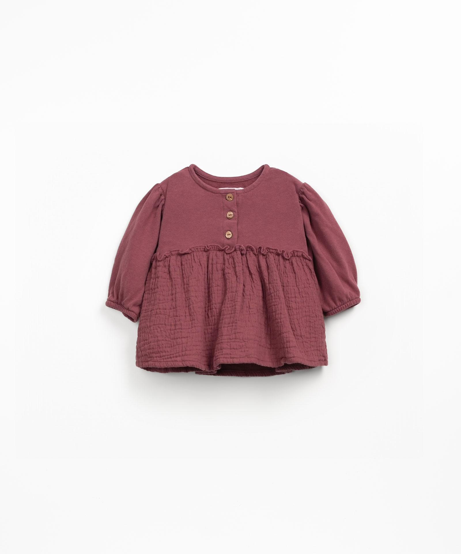 Organic cotton tunic with gathered effect