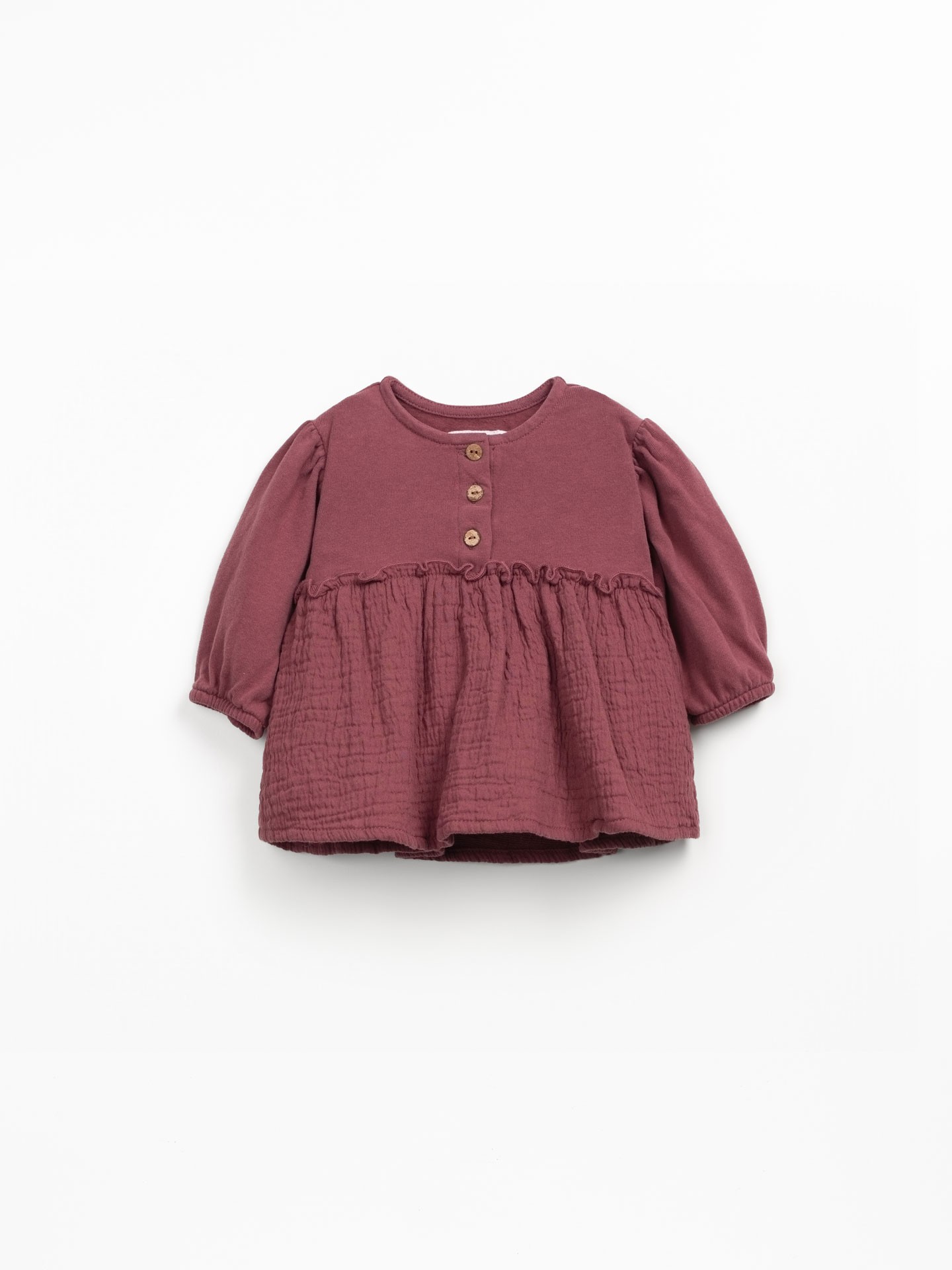 Organic cotton tunic with gathered effect