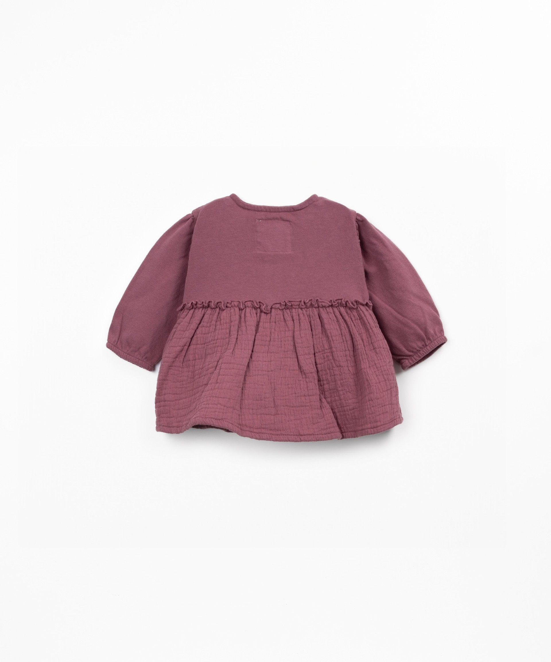 Tunic with knit and fabric blend