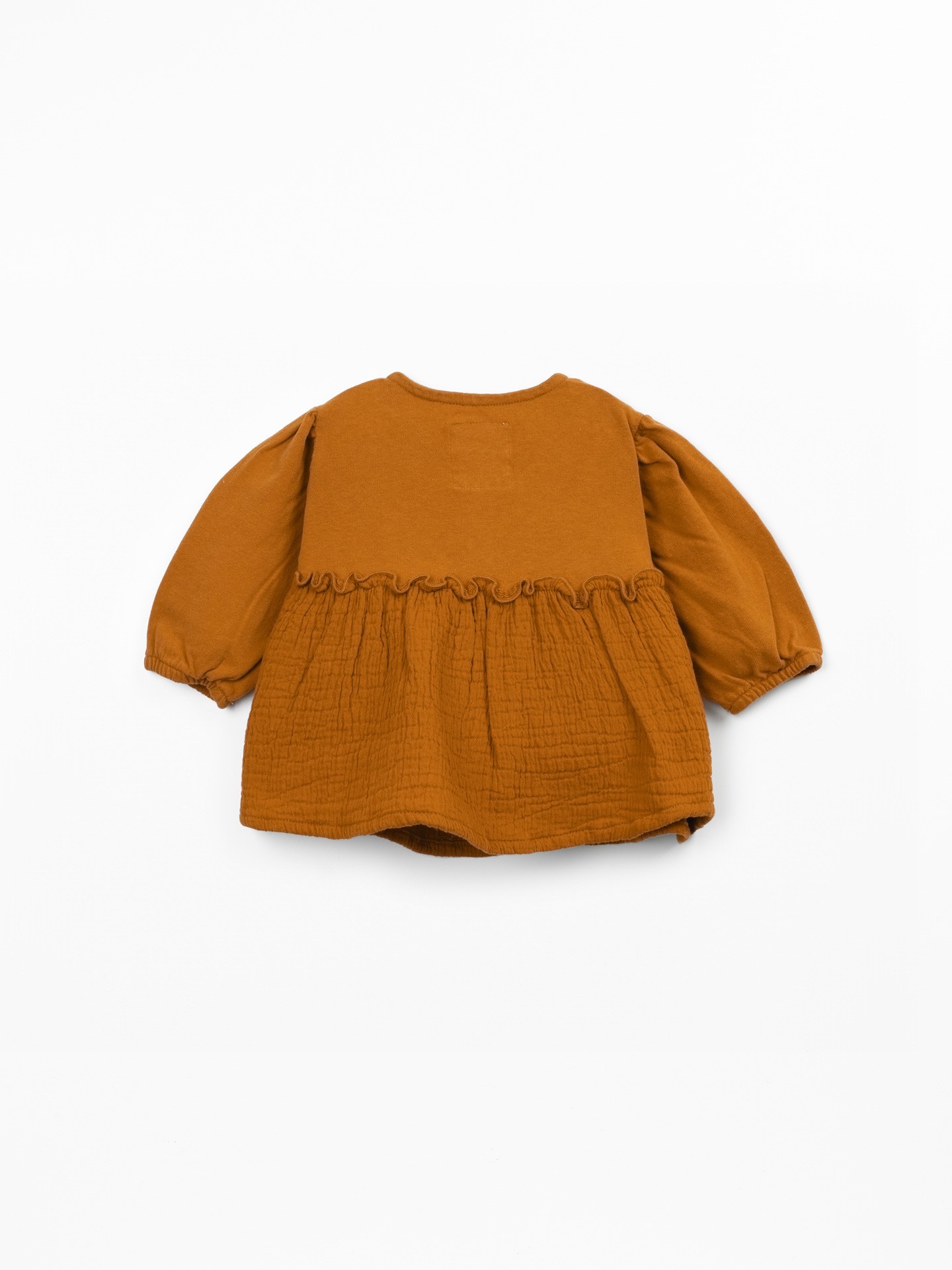 Organic cotton tunic with gathered effect