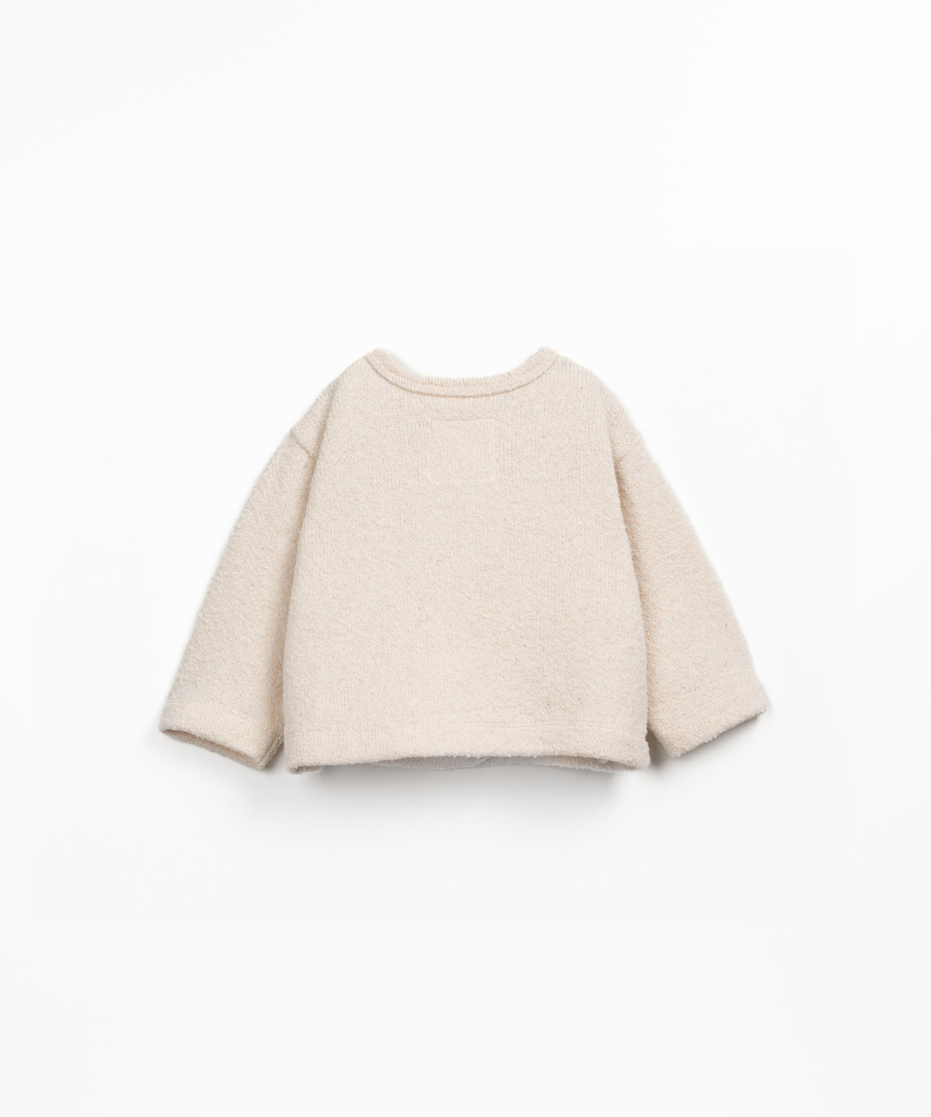 Knit cardigan with a blend of natural and recycled fibers