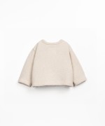 Knit cardigan with a blend of natural and recycled fibers