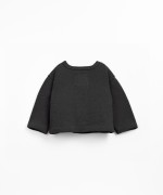 Knit jacket made with a blend of natural fibers and recycled fibers