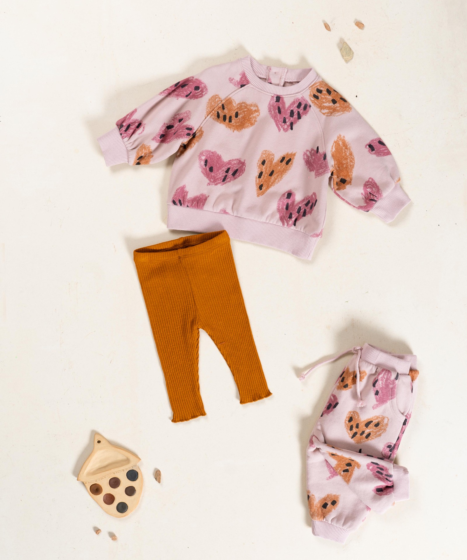 Ribbed leggings in organic cotton
