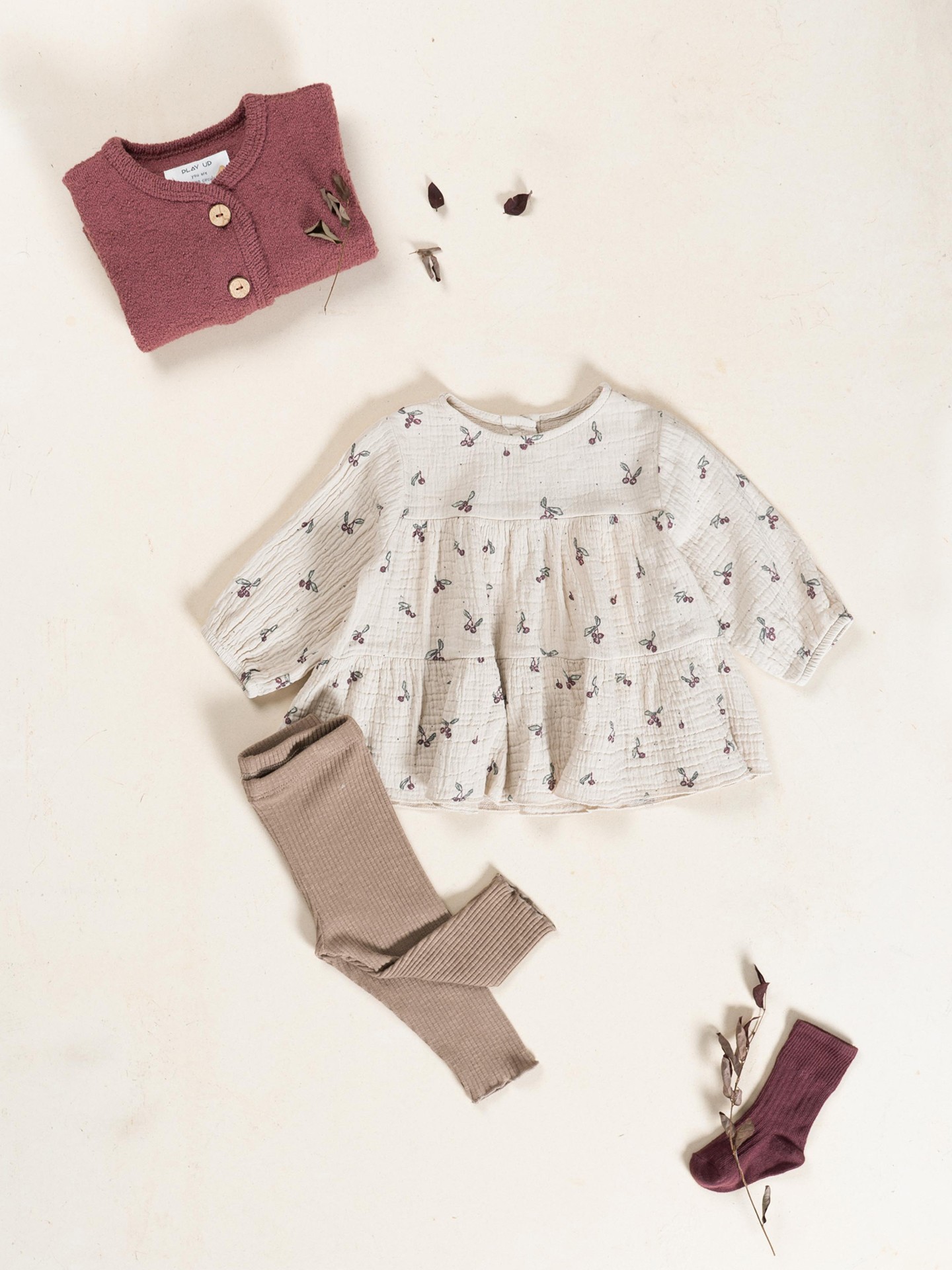 Leggings de canalé en algodón orgánico