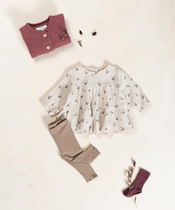 Ribbed leggings in organic cotton