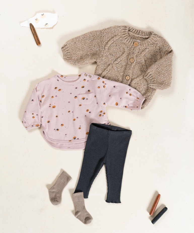 Ribbed leggings in organic cotton