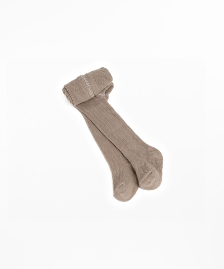 Organic cotton ribbed tights