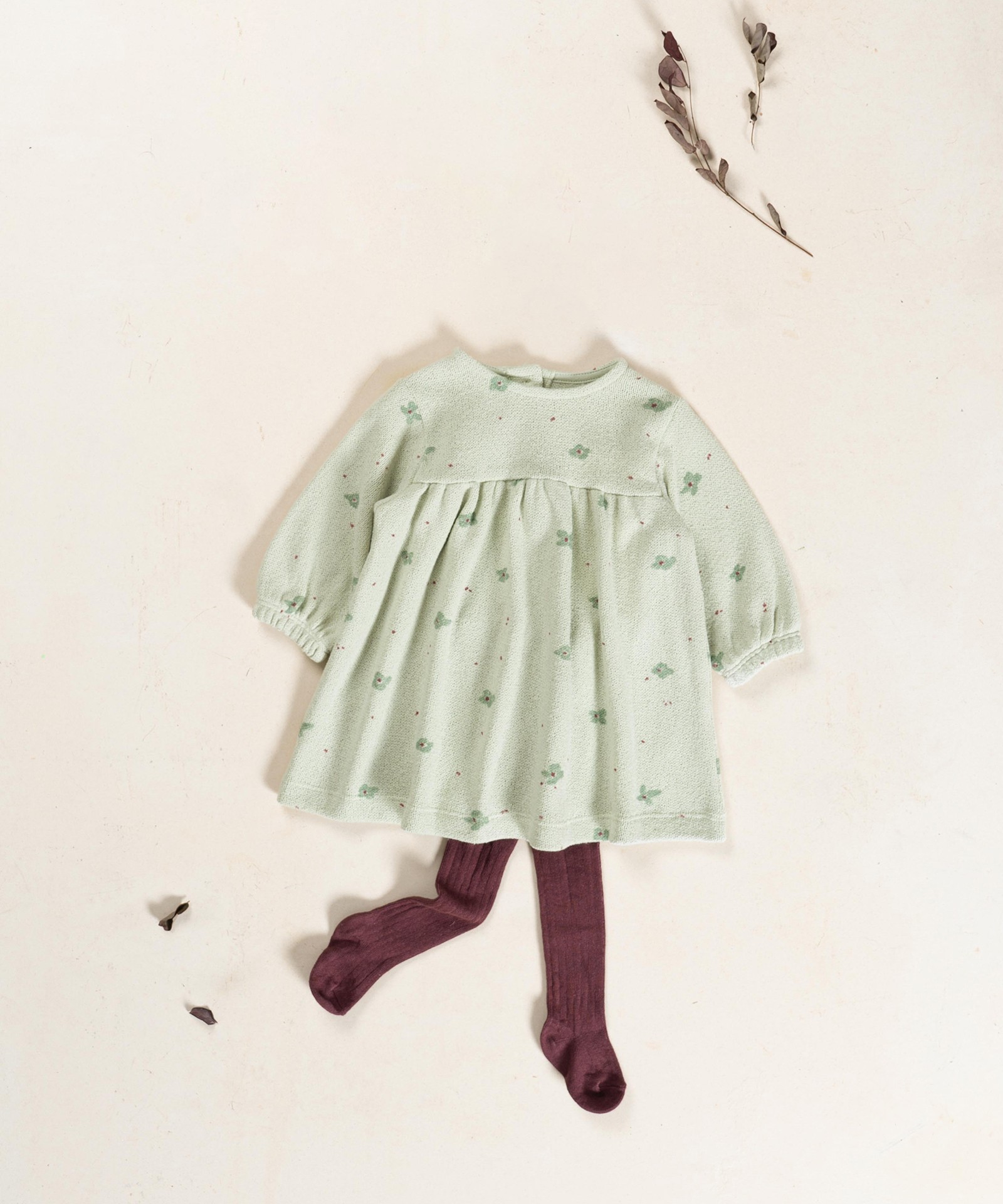 Organic cotton ribbed tights