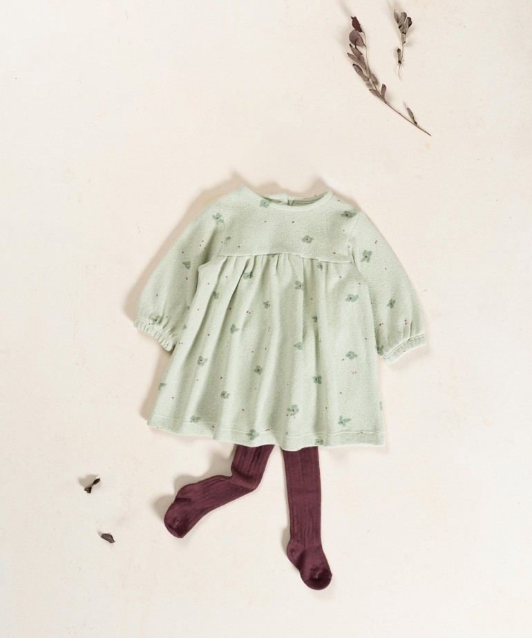 Organic cotton ribbed tights