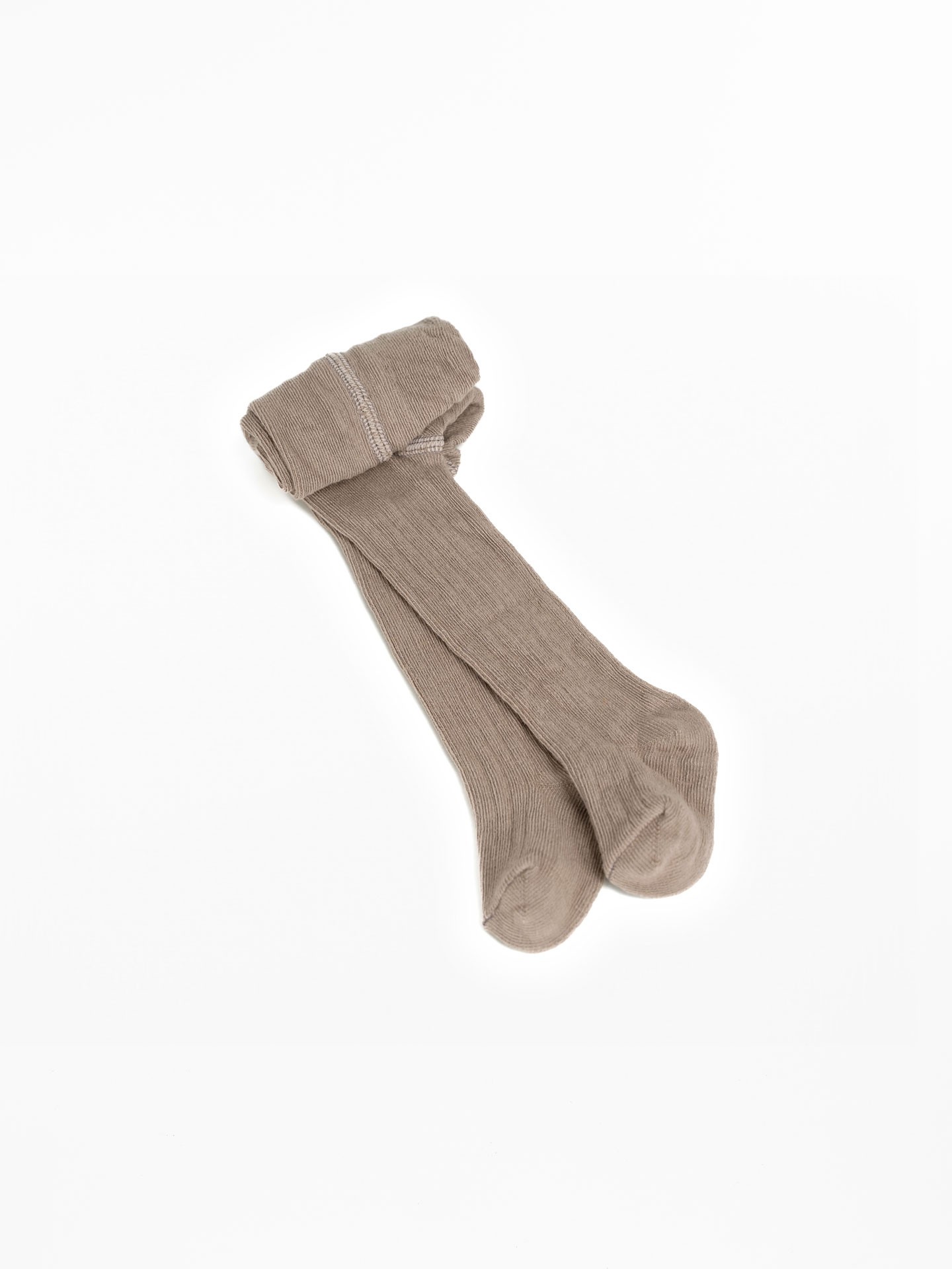 Organic cotton ribbed tights