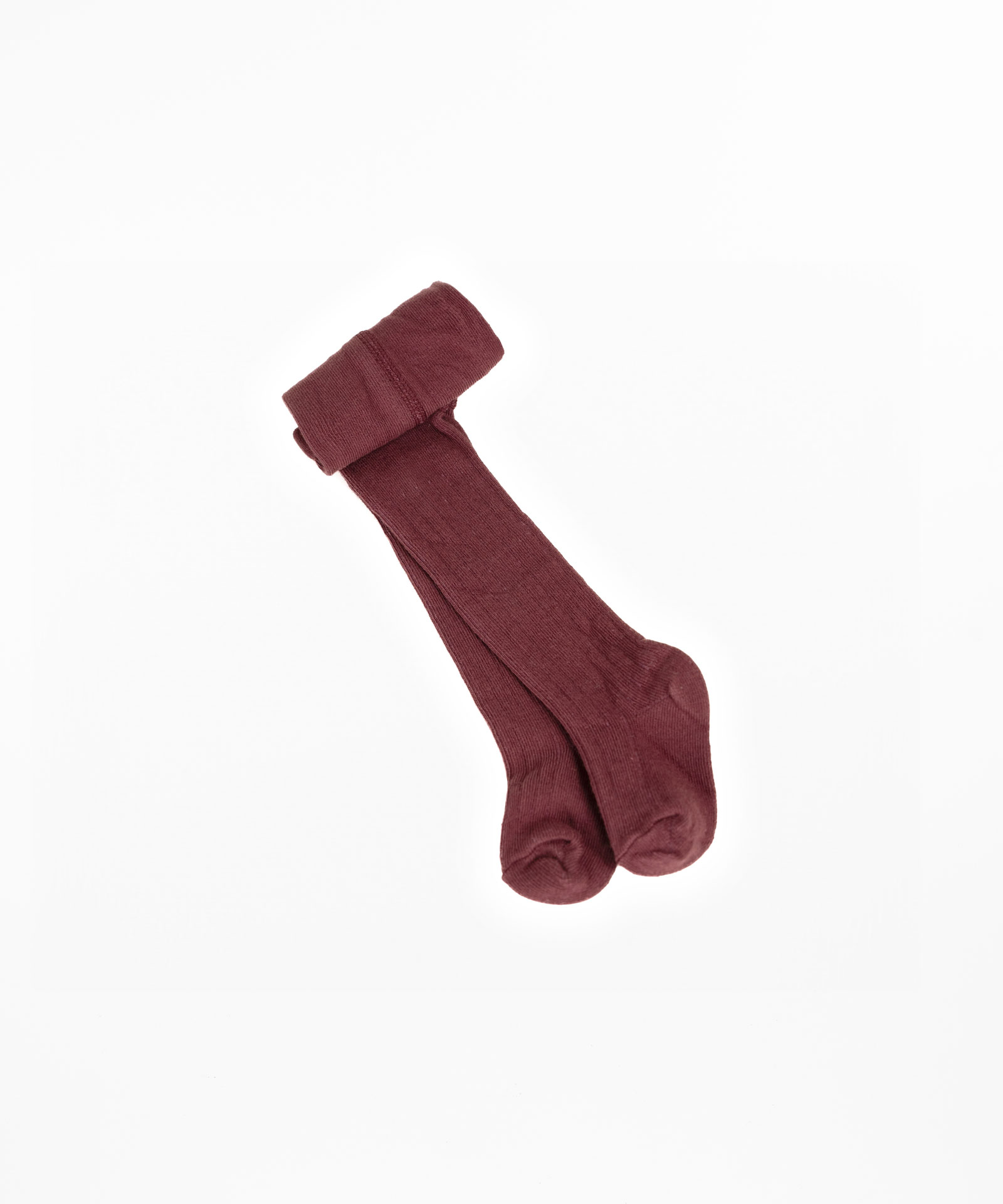 Organic cotton ribbed tights