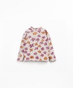 Knitted sweater with floral print