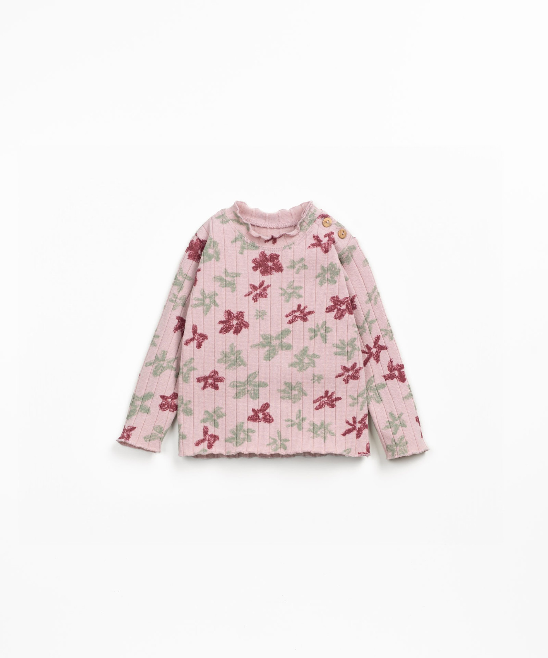Knitted sweater with floral print