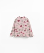 Knitted sweater with floral print