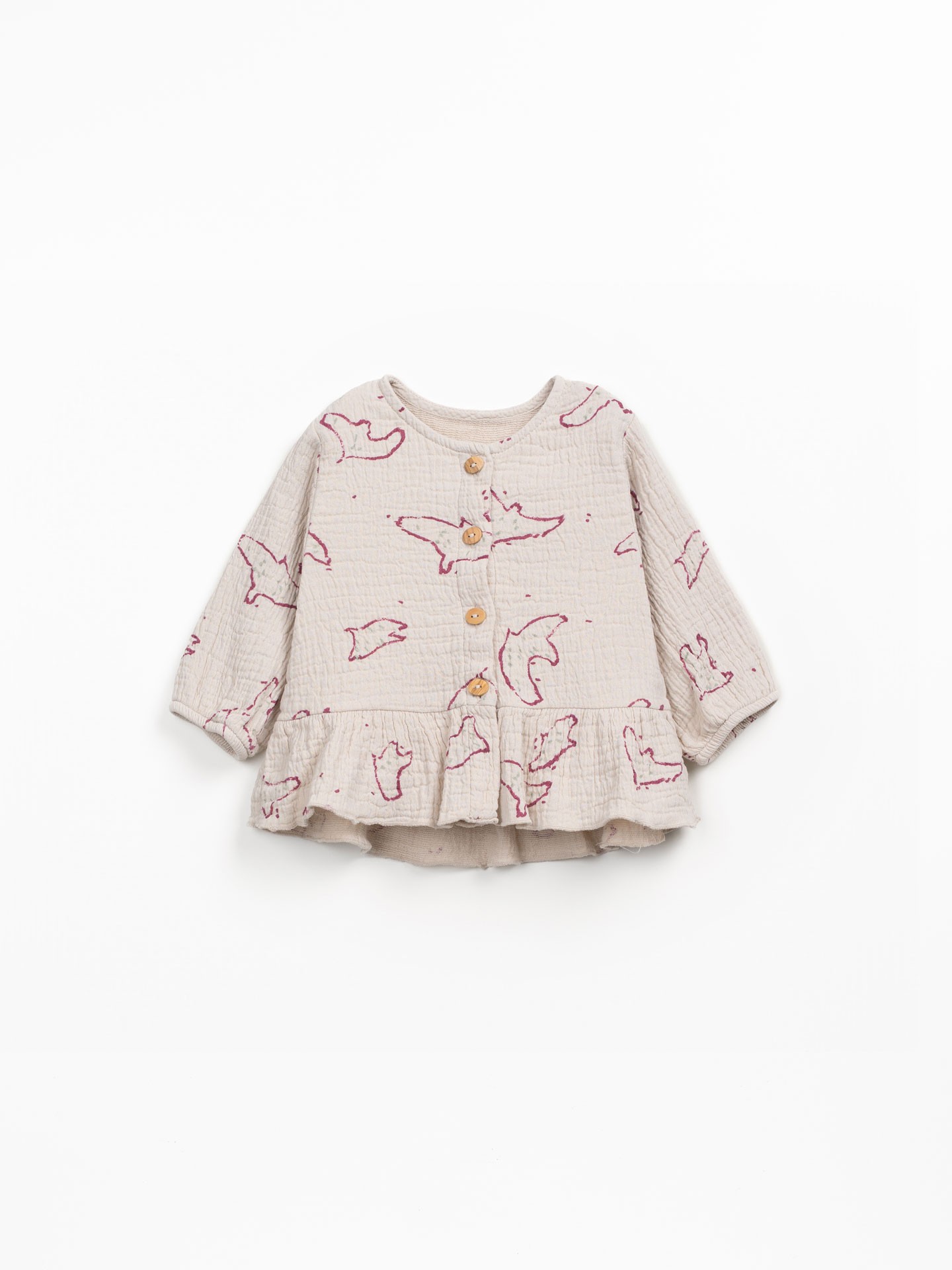 Printed cotton tunic with birds