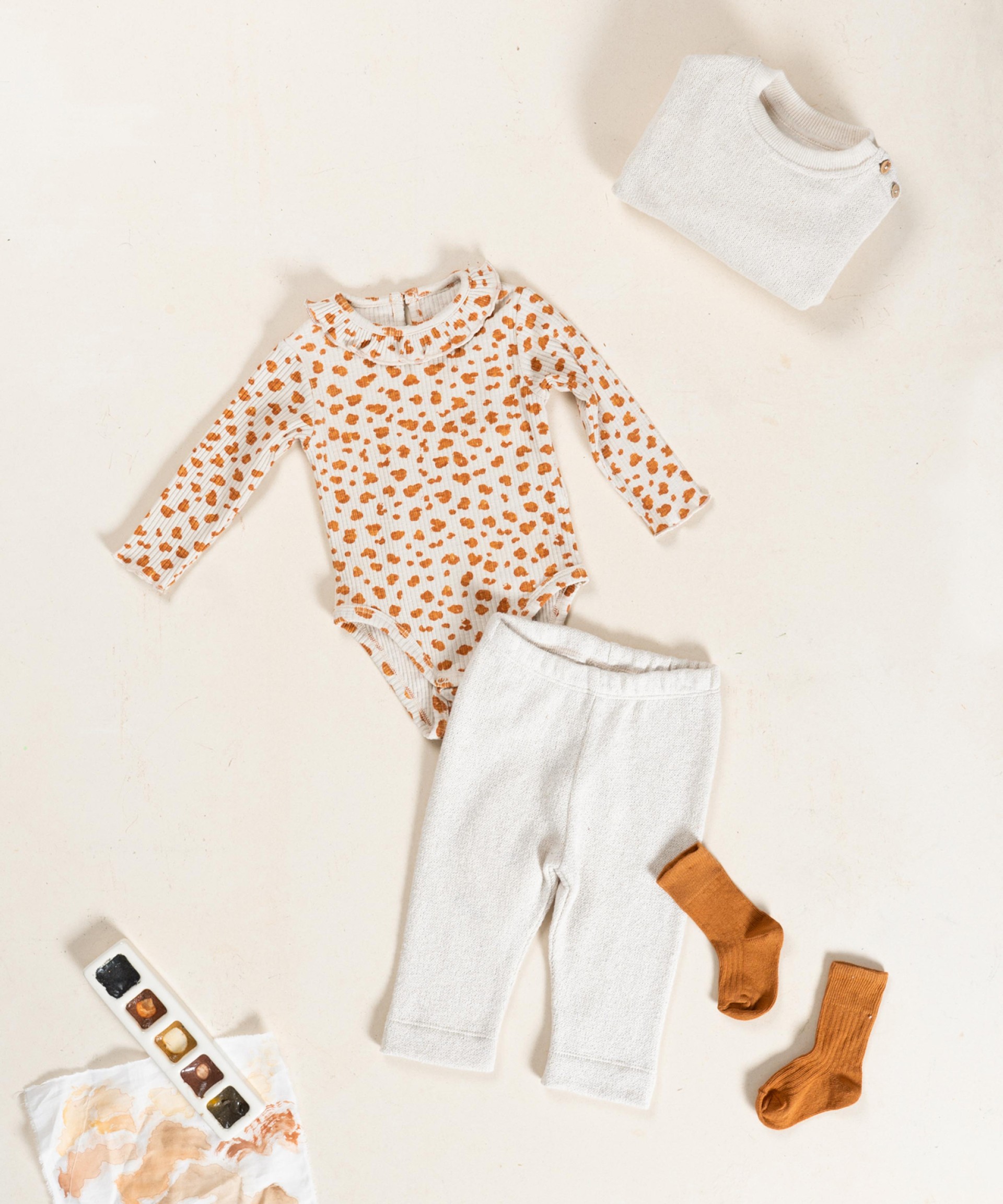 Jersey bodysuit in organic cotton with print