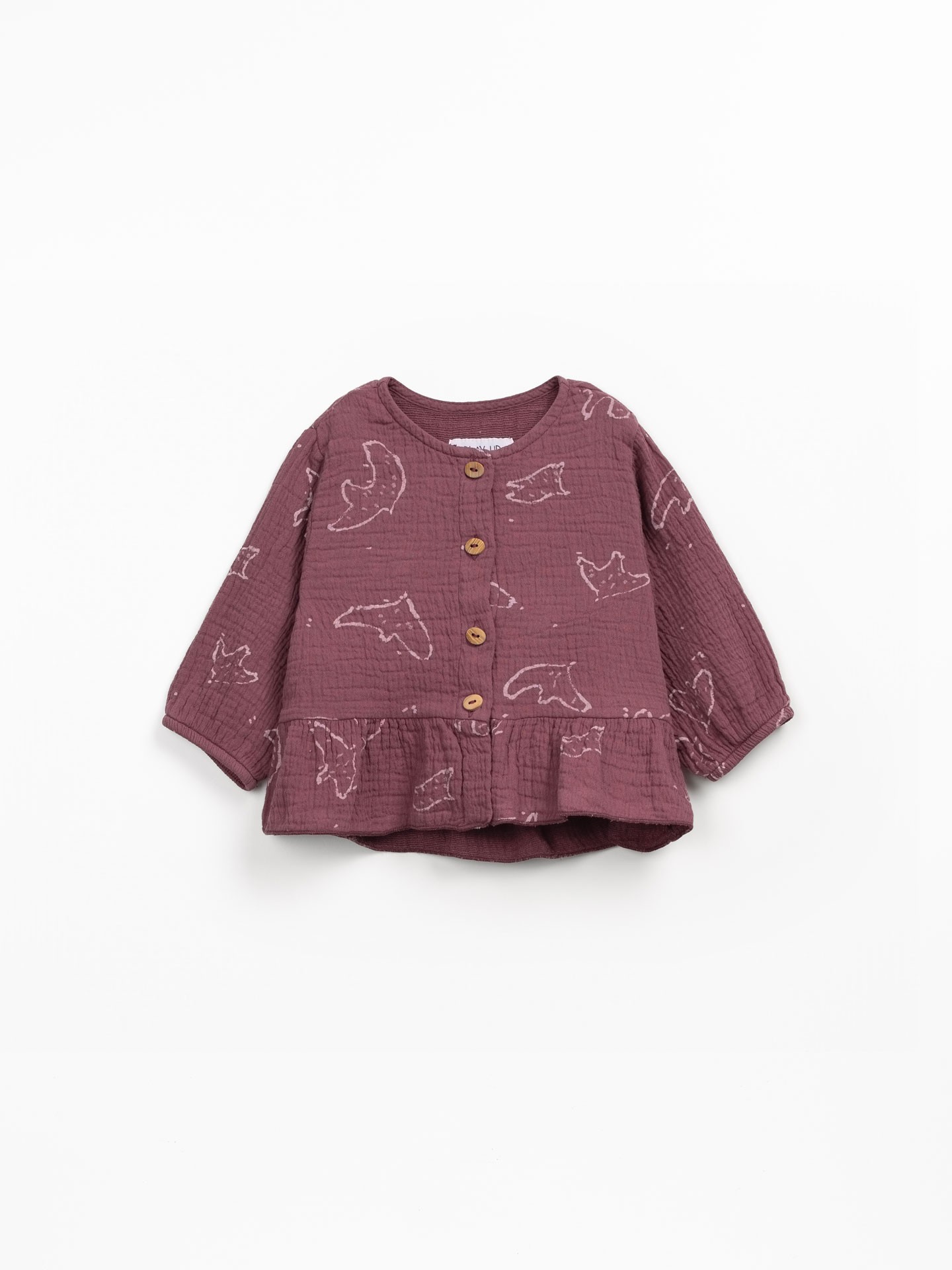 Printed cotton tunic with birds