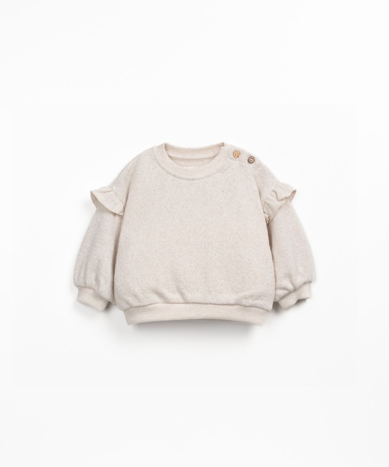 Sweatshirt with ruffle on the shoulder